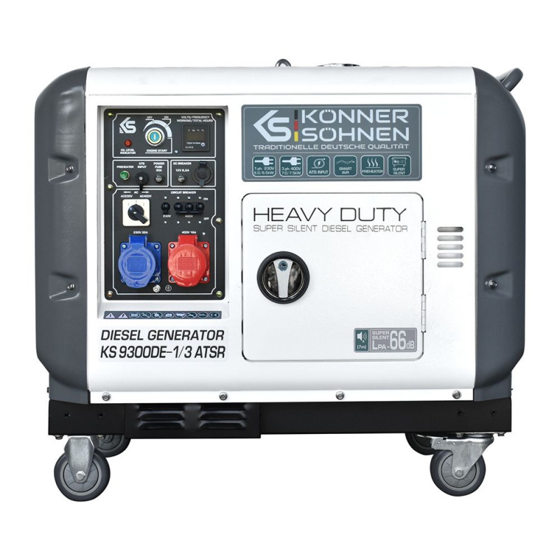 Дизельный генератор передвижной 7,5 кВт Konner & Sohnen KS 9300DE-1/3 ATSR