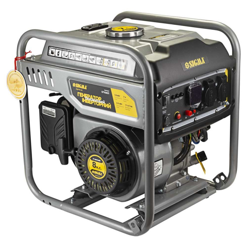 Генератор інверторний бензиновий 3.0/3.5кВт 7л 4-х тактний ручний запуск SIGMA (5710831)