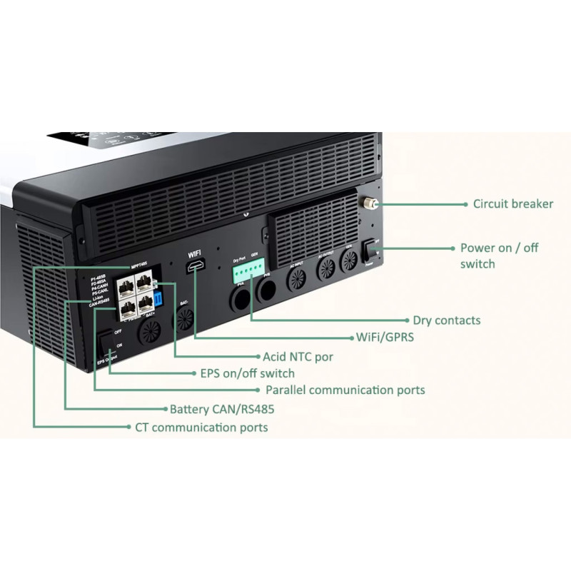 Гибридный инвертор LuxPower SNA6000 Wide PV (6 кВт, 1 фаза)