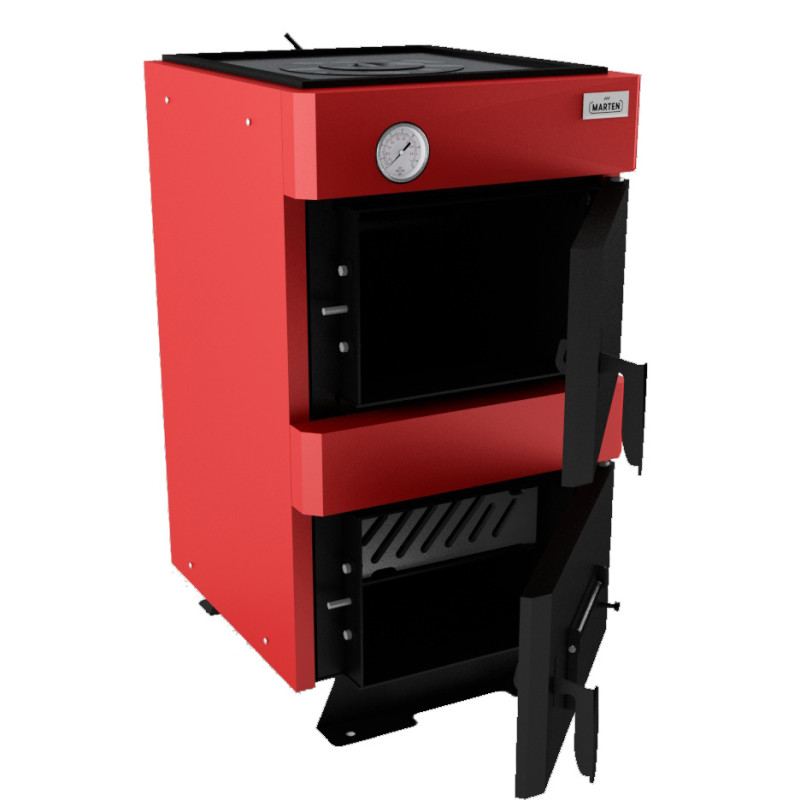 Твердотопливный котел 12 кВт Marten Base MB-12V с варочной поверхностью