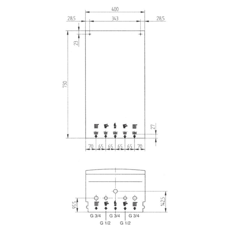Котел Baxi ECO HOME 24F в комплекті з трубою