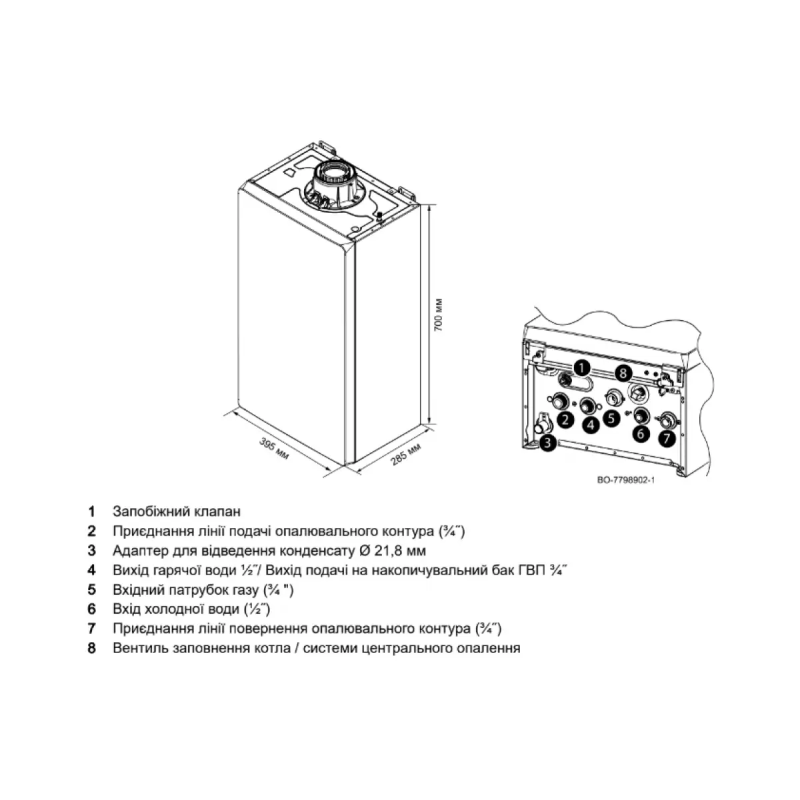 Газовий котел Baxi LUNA CLASSIC 28 INT-A/В-24/28 кВт конденсаційний двоконтурний