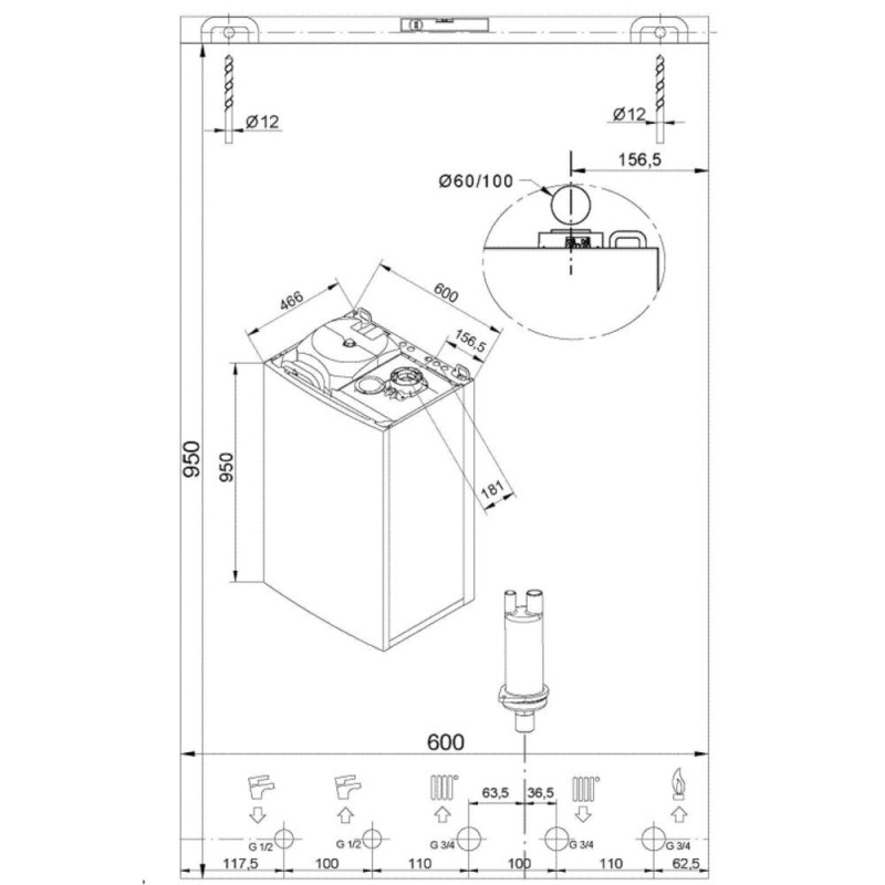 Газовий котел Baxi NUVOLA DUO-TEC+ 16 GA двоконтурний з вбудованим бойлером 