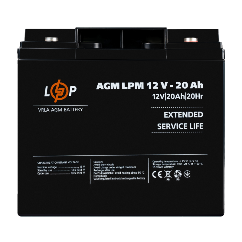 Аккумулятор AGM LPM 12V-20 Ah под болт М5