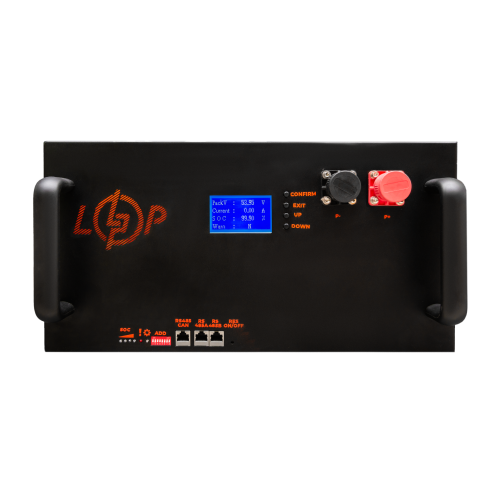 Акумулятор LP LiFePO4 51,2V - 100 Ah (5120Wh) (Smart BMS 200A/100А) з LCD метал Smart RM RS485/CAN