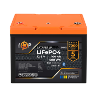 Акумулятор LP LiFePO4 12,8V - 100 Ah (1280Wh) (BMS 100A/50А) пластик Smart BT