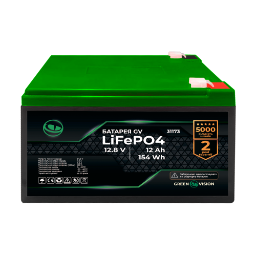 Аккумулятор GV LiFePO4 12,8V – 12Ah (154Wh)