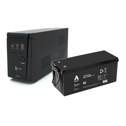 Комплект безперебійного живлення для котла ДБЖ  Ritar RTSW 600 NL12 LED  (360Вт) 7A  +  АКБ GEL 12V 40 Ah