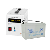 Комплект безперебійного живлення ДБЖ  LPY-PSW- 500VA+ (350Вт) 5A/10A  +  Акумулятор гелевий 100 Ah MERLION GL121000M8 12V