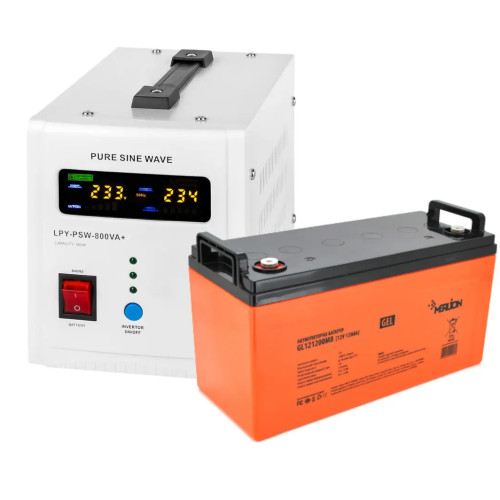 Комплект ДБЖ  LPY-B-PSW- 800VA+ (560Вт) 5A/15A  +  АКБ  Merlion GL 12-120-0M8  12 V 120 Ah 1/30