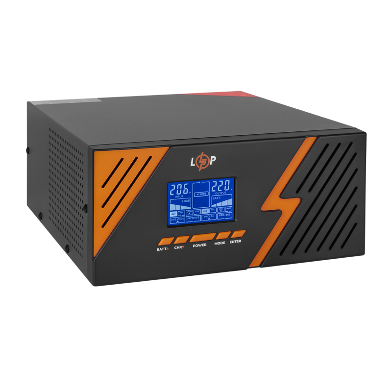 ДБЖ з правильною синусоїдою 12V LPM-PSW-1500VA (1050Вт) Black