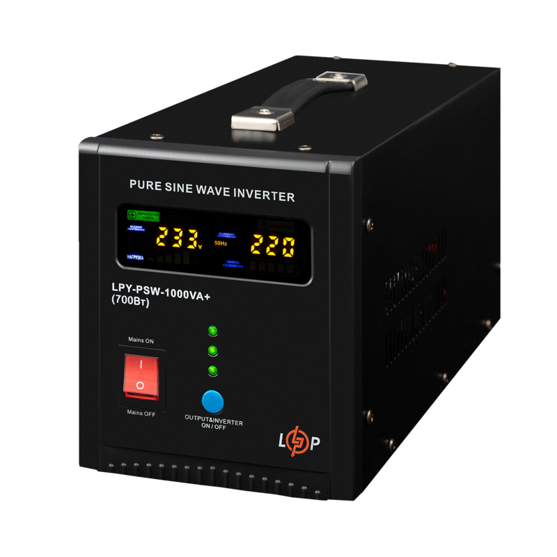 ДБЖ LogicPower LPY-PSW-1000VA+ (700Вт)  12V (10A/20A) з правильною синусоїдою