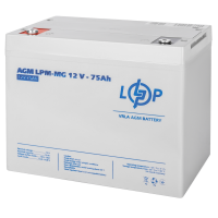 Акумулятор мультигелевий 75 Ah (ампер-годин) LogicPower AGM LPM-MG 12V