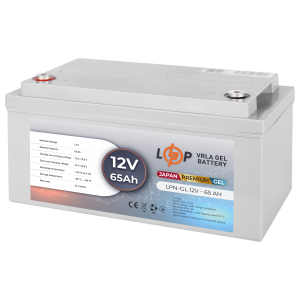 Акумулятор гелевий 65 Ah (ампер-годин) LogicPower LPN-GL 12V