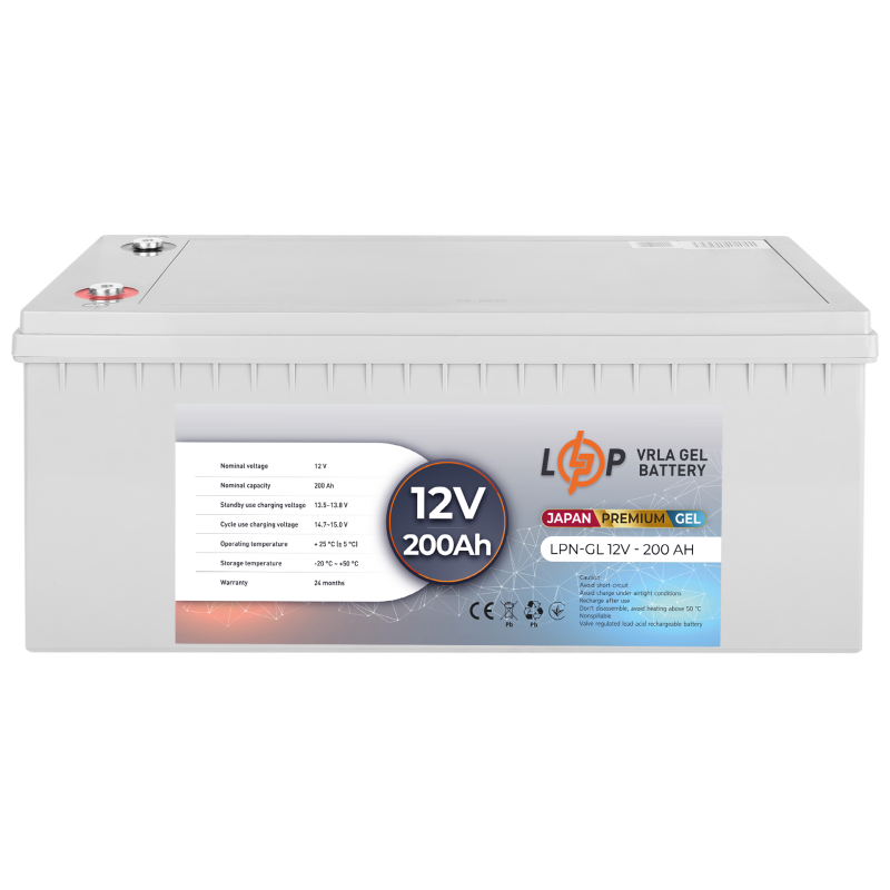 Акумулятор гелевий 200 Ah (ампер-годин) LogicPower LPN-GL 12V