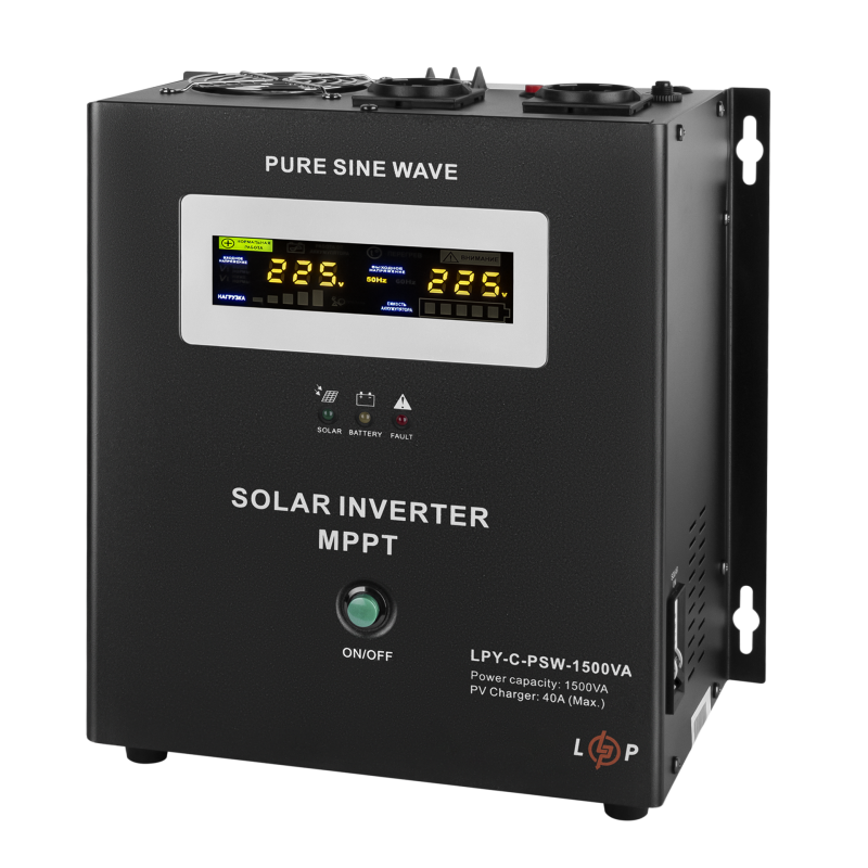 Гибридный солнечный инвертор 1,5кВА LogicPower LPY-С-PSW(1050W,MPPT24V)