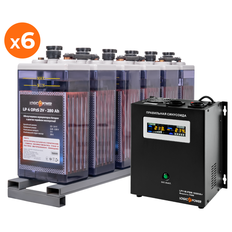 Комплект резервного питания для предприятий ИБП W1000 + OPzS батарея 3860W