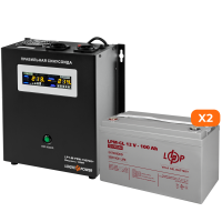 Комплект резервного живлення ИБП LogicPower 1500 Ва 24 В + 2 гелеві батареї Merlion  100 Ah (Ампер-годин)