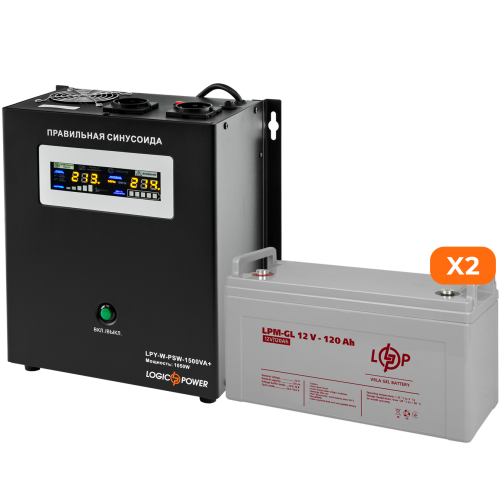 Комплект резервного питания ИБП W1500 + гелевая батарея 3300W