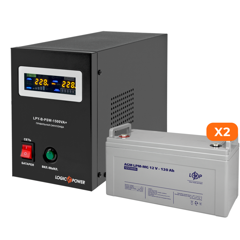 Комплект резервного живлення ИБП B1500 + мультигелевая батарея 3300W