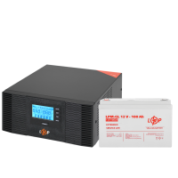 Комплект резервного живлення LogicPower ДБЖ 1500 Ва (1050 Вт) + гелева батарея 100 Ah (Ампер-годин)