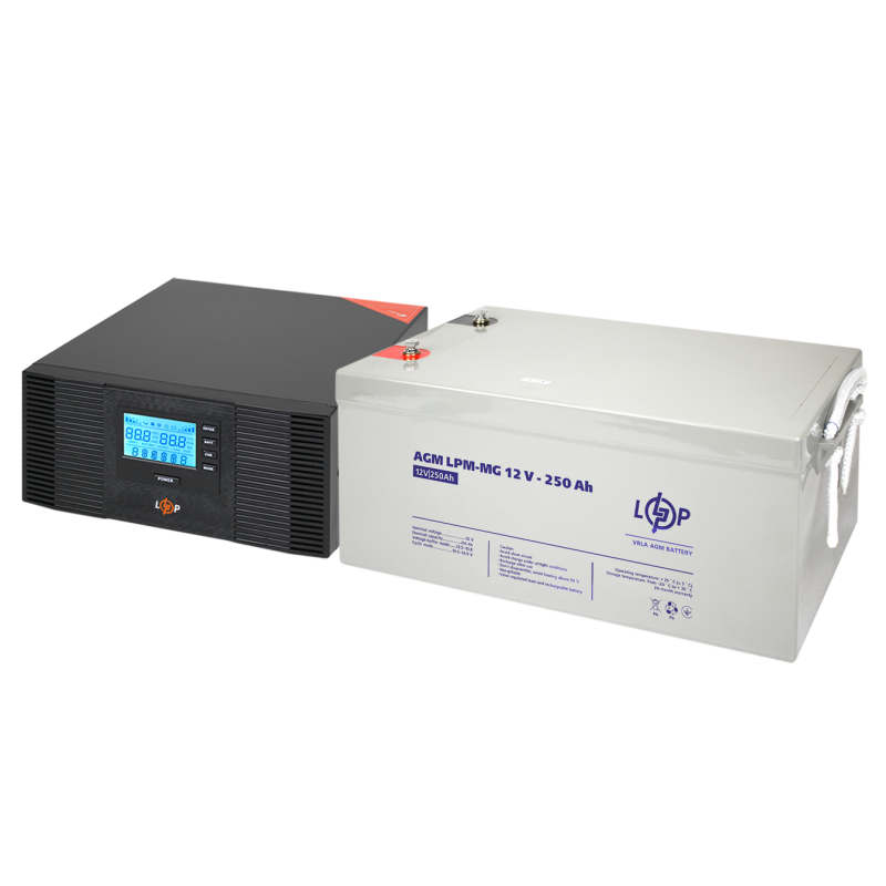 Комплект резервного живлення ДБЖ + мультигелева батарея UPS B1500 + АКБ MG 3000W