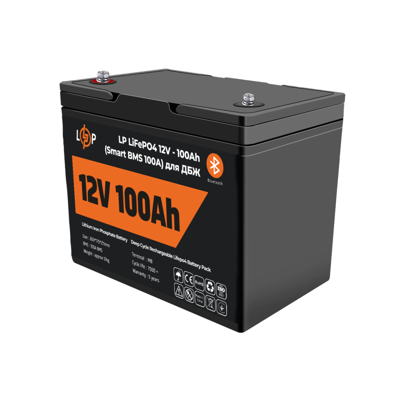Аккумулятор LiFePO4 100 Ah (ампер-часов) LogicPower 12V