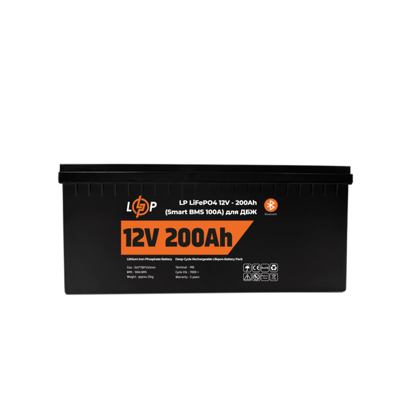 Аккумулятор LiFePO4 200 Ah (ампер-часов) LogicPower 12V