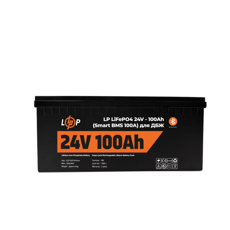 Акумулятор LiFePO4 100 Ah (ампер-годин) LogicPower 24V (20200) 