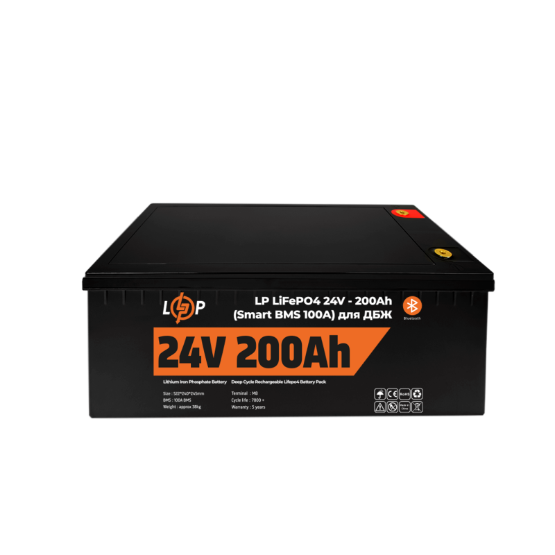 Акумулятор LiFePO4 200 Ah (ампер-годин) LogicPower 24V