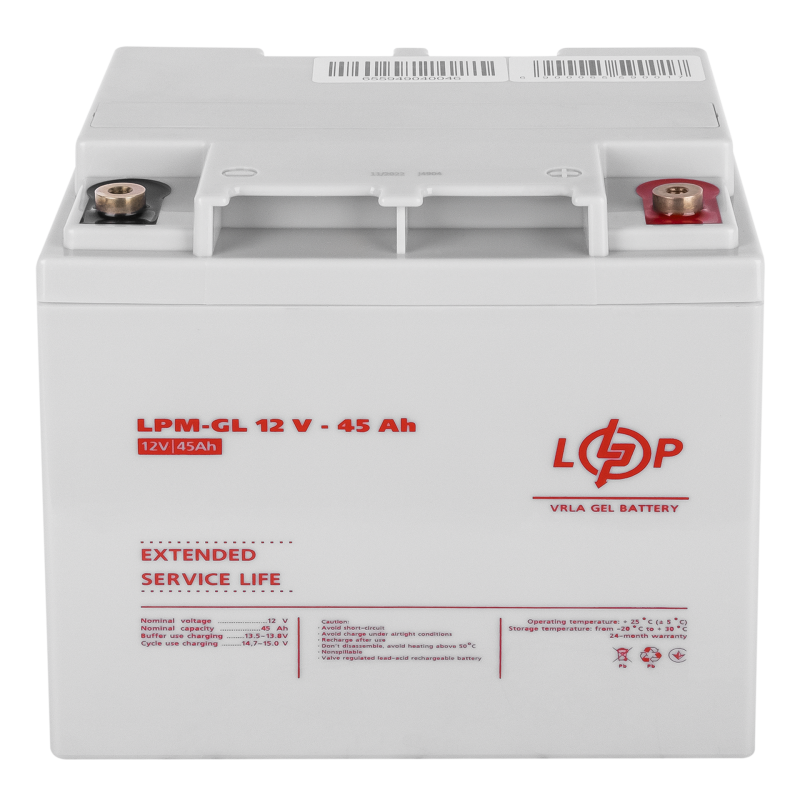 Аккумулятор гелевый 45 Ah (ампер-часов) LogicPower LPM-GL 12V