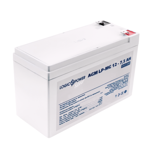 Акумулятор мультигелевий 7.5 Ah (ампер-годин) LogicPower AGM LP-MG Silver 12V