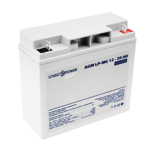 Акумулятор мультигелевий 20 Ah (ампер-годин) LogicPower AGM LP-MG Silver 12V