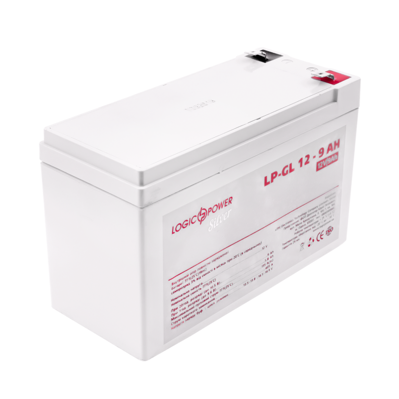 Аккумулятор гелевый 9 Ah (ампер-часов) LogicPower LP-GL Silver 12V