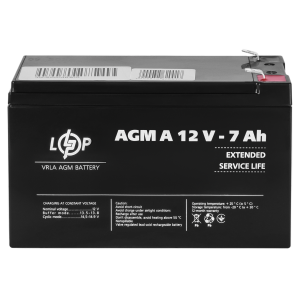 Аккумулятор свинцово-кислотный 7 Ah (ампер-часов) LogicPower AGM А 12V