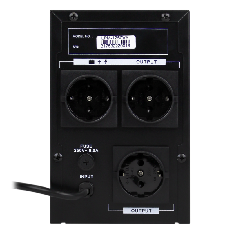 Лінійно-інтерактивне ДБЖ LPM-1250VA (875Вт)