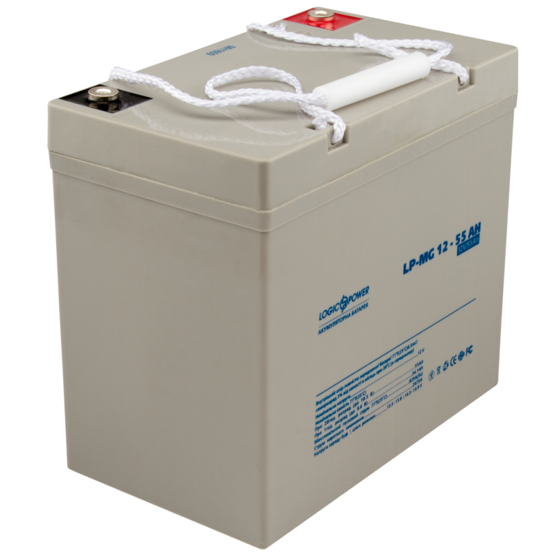 Акумулятор мультигелевий 55 Ah (ампер-годин) LogicPower AGM LP-MG Silver 12V