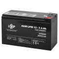 Акумулятор свинцево-кислотний 7.5 Ah (ампер-годин) LogicPower AGM LPM 12V