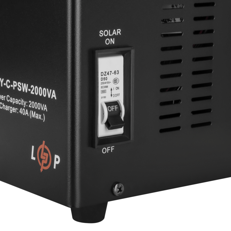 Гібридний сонячний інвертор 2кВА LogicPower LPY-C-PSW-2000VA (1400W, MPPT24V) 