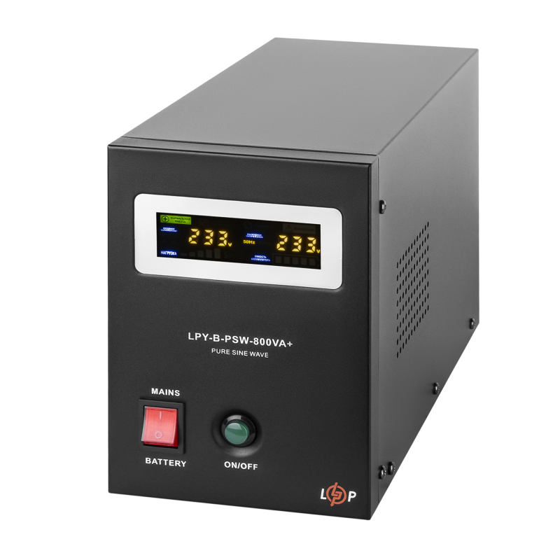 ДБЖ з правильною синусоїдою LogicPower LPY-B-PSW-800VA-560Вт-12V -5A/15A
