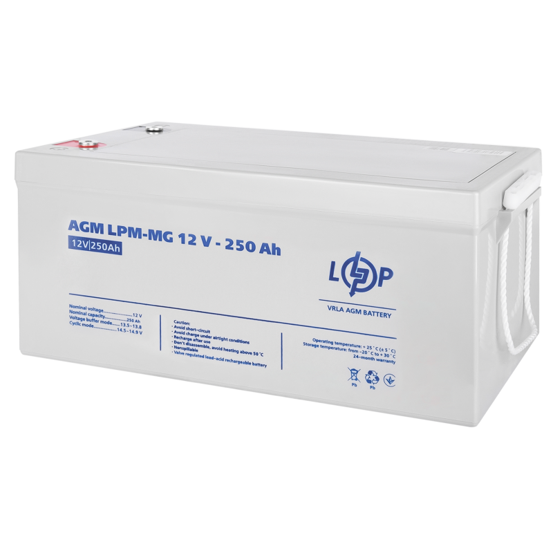 Акумулятор мультигелевий 250 Ah (ампер-годин) LogicPower AGM LPM-MG 12V