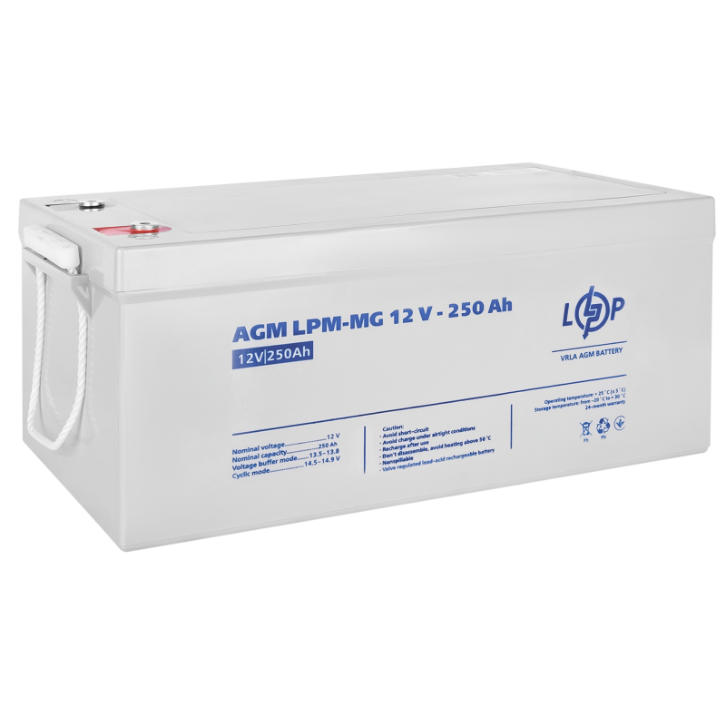 Акумулятор мультигелевий 250 Ah (ампер-годин) LogicPower AGM LPM-MG 12V