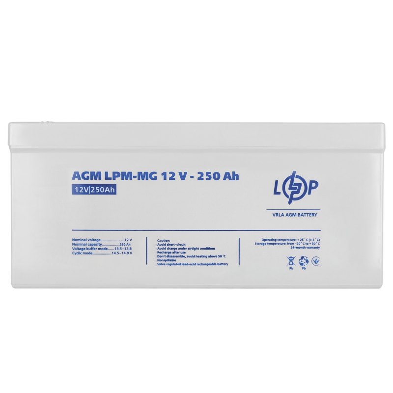 Акумулятор мультигелевий 250 Ah (ампер-годин) LogicPower AGM LPM-MG 12V