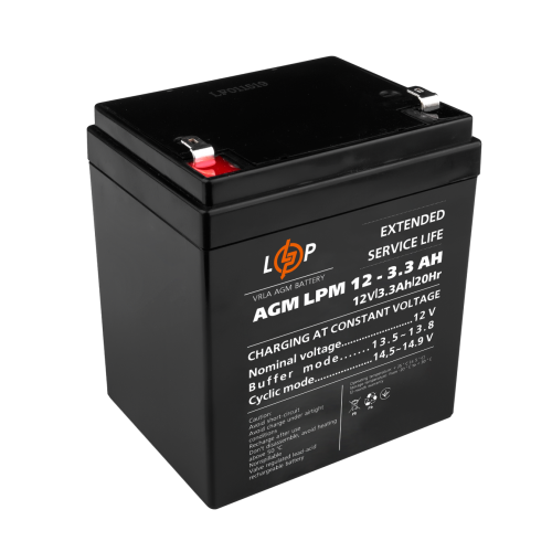 Акумулятор свинцево-кислотний 3.3 Ah (ампер-годин) LogicPower  AGM LPM 12V