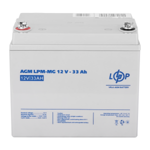 Аккумулятор мультигелевый 33 Ah (ампер-часов) LogicPower AGM LPM-MG 12V