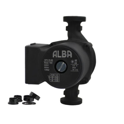 Насос циркуляционный ALBA GPD 32-8S-180 (0,28 кВт, Q 10,5 м³/ч, H 8,6 м) + гайки