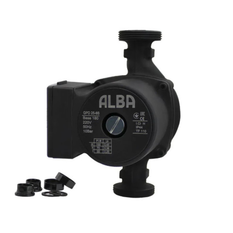 Насос циркуляційний ALBA GPD 32-8S-180 (0,28 кВт, Q 10,5 м³/год, H 8,6 м) + гайки