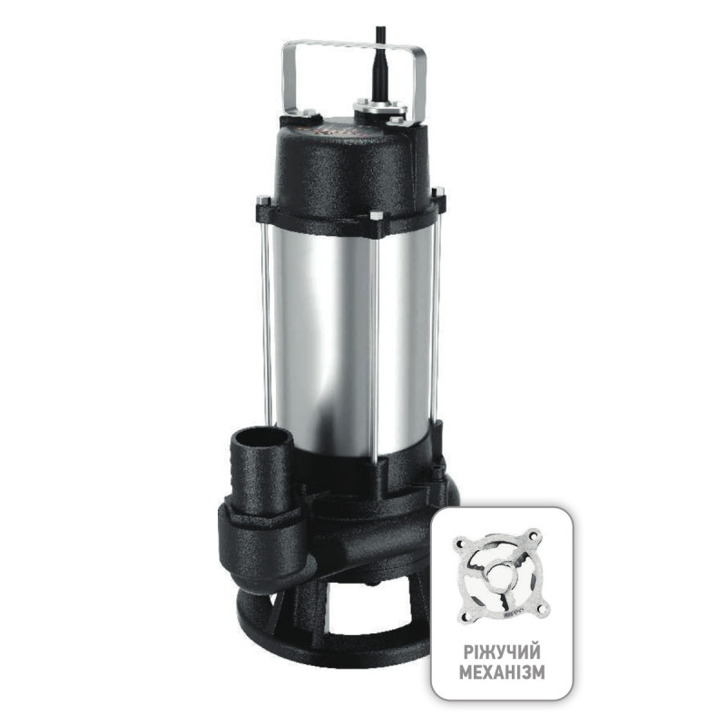 Насос дренажно-фекальный Koer WFD11-10-1.1N корпус нержавейка с фрезой H=15m Q=225l/min P=1100W