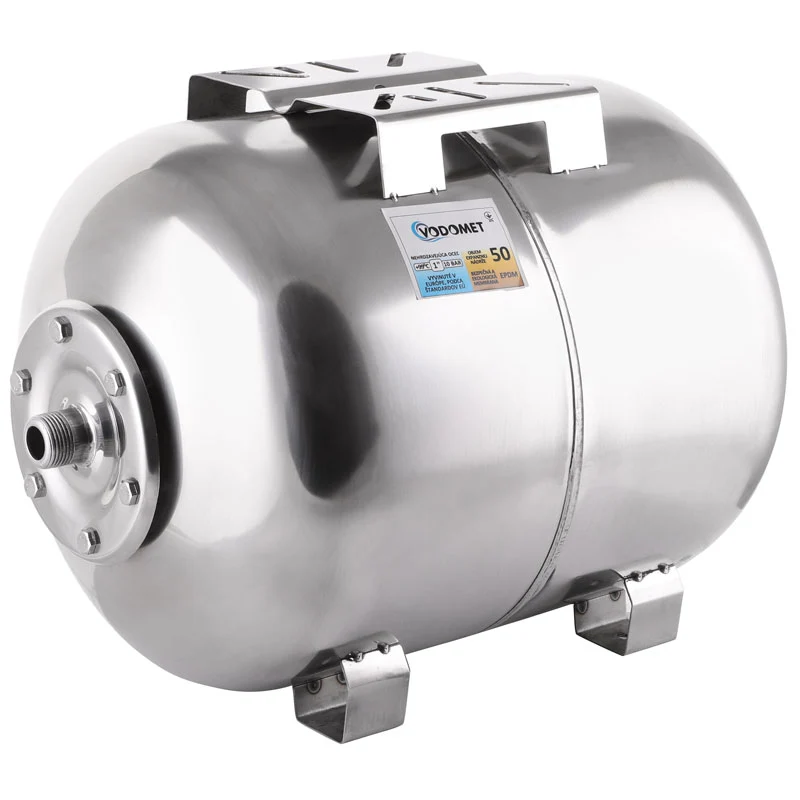 Гідроакумулятор Vodomet горизонтальний 50л (корпус - нержавіюча сталь) VO0027