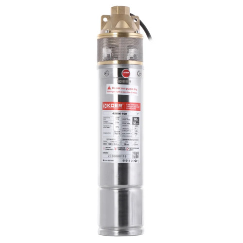 Насос свердловинний вихровий з пультом Koer 4SKM-100 (0.75кВт H-60м Q-50л/хв Ø100мм) Насос свердловинний вихровий з пультом Koer 4SKM-100 (0.75кВт H-60м Q-50л/хв Ø100мм)